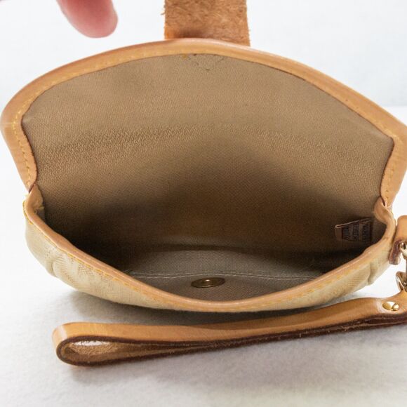 Womens Wristlet Vintage DOONEY & BOURKE Tan Signature Canvas Leather Made in USA - Picture 9 of 11